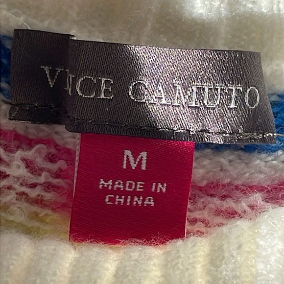 NWT Medium Vince Camuto Fair Isle Mock Neck Knit Sweater - Picture 4 of 8